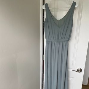 Show Me Your Mumu Kendall Maxi Dress in Silver Sage Crisp